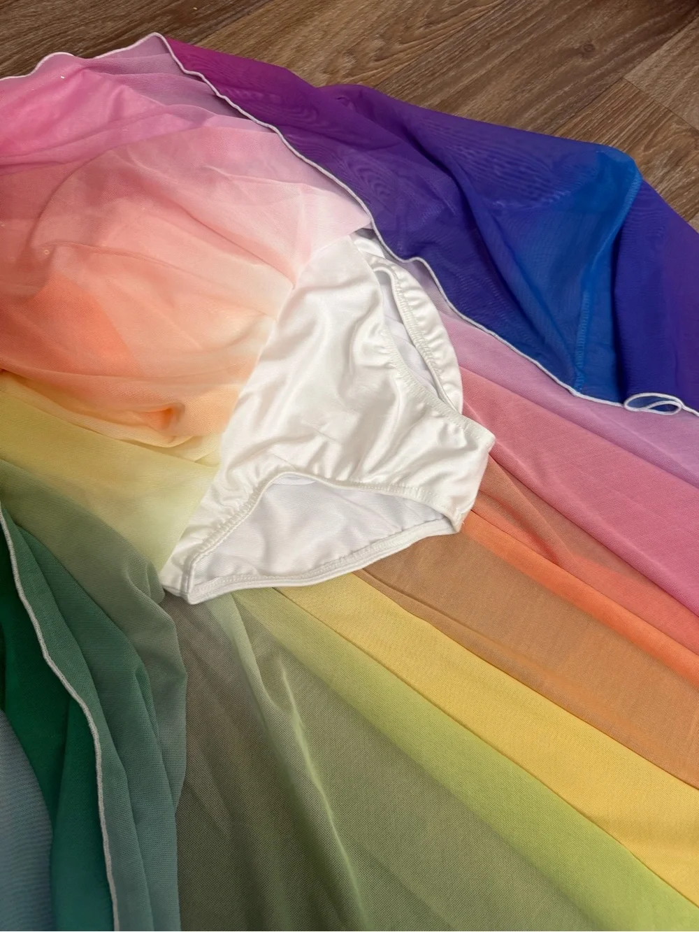 Wish White Bodice Rainbow Ombre Dance Dress